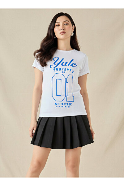 SP Characters Cotton T-shirt with Yale University Print