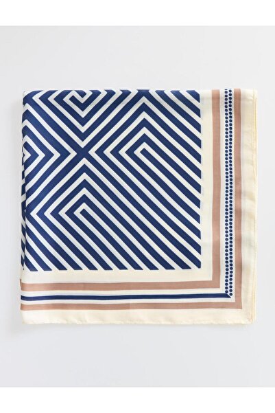 Jimmy Key Ekru Çizgi Desenli Dokuma Eşarp