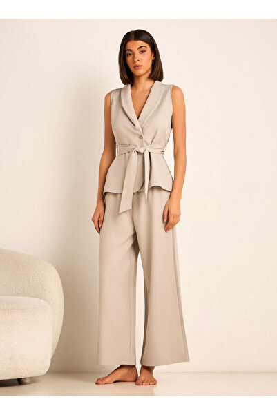 FAV Coord Set with Wrap Top & Wide Leg Bottom