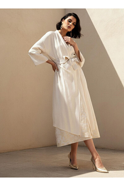 Iconic Relaxed Fit Jacquard Shrug with Tie-Up Belt