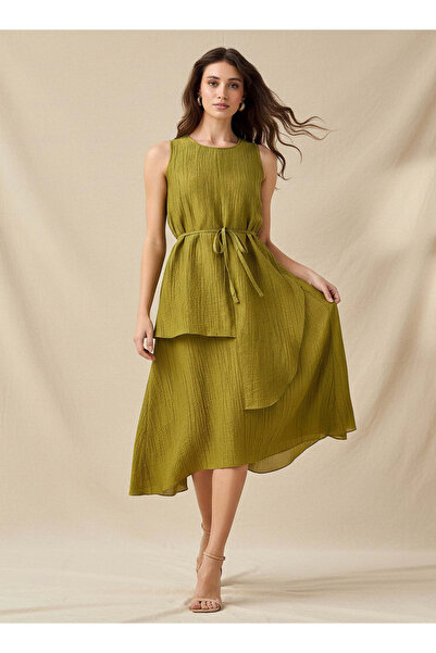 Iconic Relaxed Fit Asymmetrical Dress with Belt