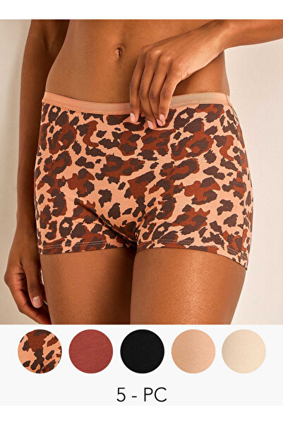 FAV مجموعة من 5 قطع - سراويل داخلية قصيرة (بوي شورت) بطبعات متنوعة