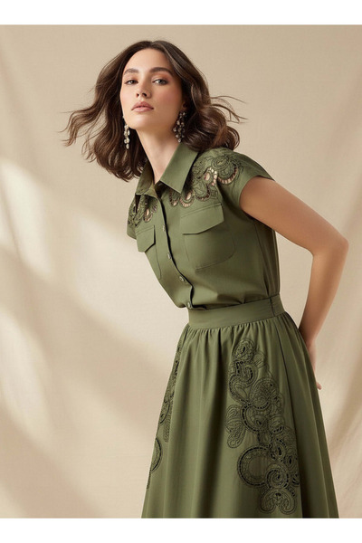 2Xtremz Cotton Shirt with Lace Embroidery