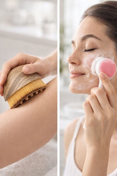 Busstier 2-Pack Care Bundle: Spa Comfort at Home - Lymphatic Drainage Massage + Double-Sided Facial Cleansing