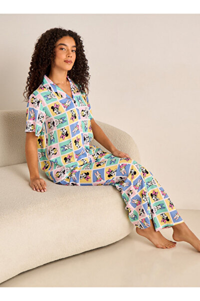 FAV Pyjama Set Button-Down Shirt & Trousers Viscose