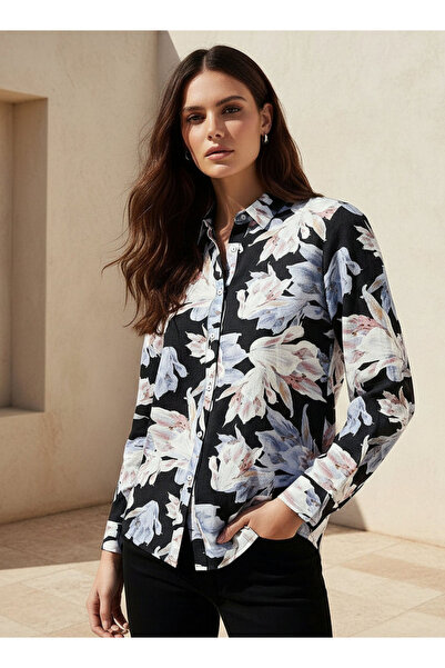 FAV قميص من فيسكوز بنقشة زهور