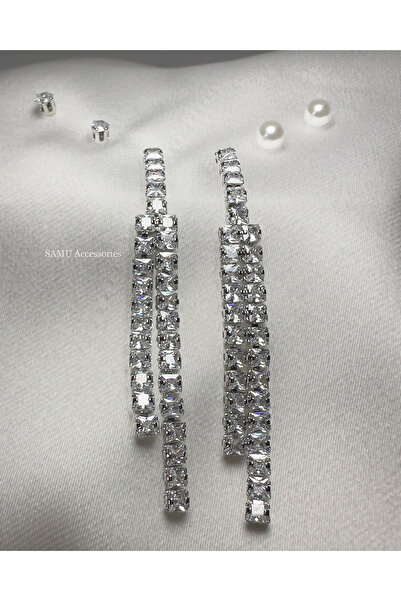 Samu Accessories 3-Piece Set Waterway Waterfall and Pearl Steel Earrings - Si...