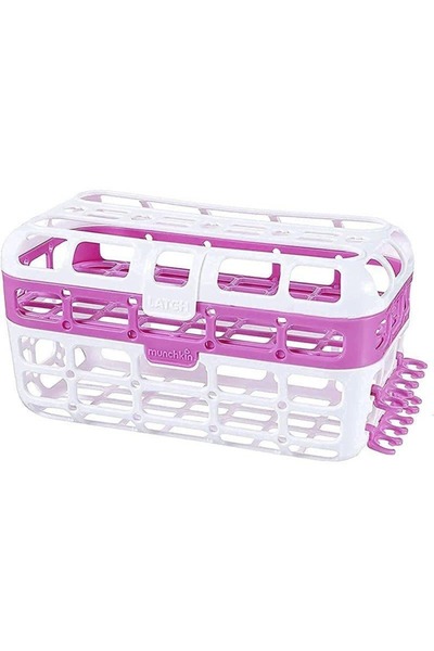 Munchkin High Capacity Dishwasher Basket Pink Baby Bottle & Small Parts Clean...