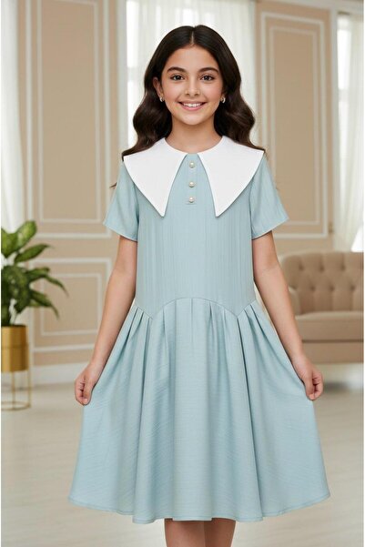 Rawai Roma Classic girls' dress with a wide white collar for special occasions