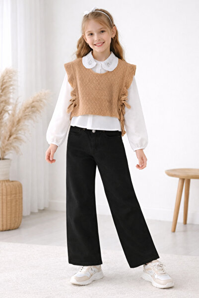 Miss Melinda Kids MİSS 797-02-26 Κοριτσίστικο πουκάμισο με πέτο με πέτρινη κε...