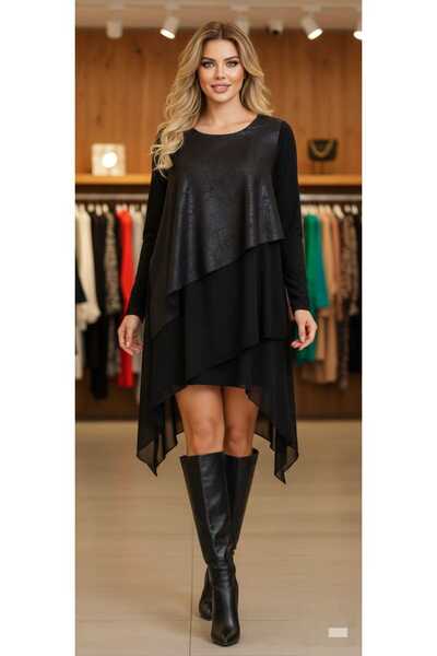 EMZAGİYİM Asymmetrical Tunic with Garnish on the Front