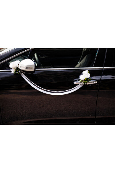 lafazan Inci Detaylı Kurdeleli Gelin Arabası Konvoy Süsü (ÇİÇEK DAHİL DEĞİLDİR)