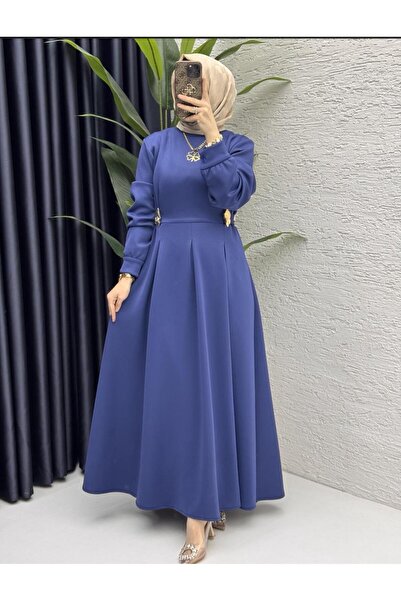 FIRSTESLEM Elegance Women's Dress with Pleats and Belt Buckle Detail