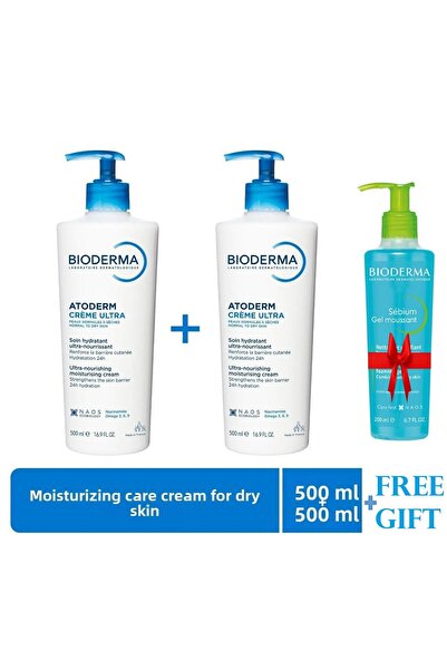 Bioderma Atoderm Ultra Hydrating Cream 2 x 500ml - For face and body care for...