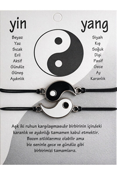 deepmoon Ying Yang Hediyelik Çift Bileklik Sevgili Arkadaşlık Bilekliği 2 Adet