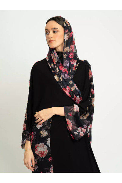 Generic Plain Flowstyle Wide-Fit Long Open Abaya in Light Fabric