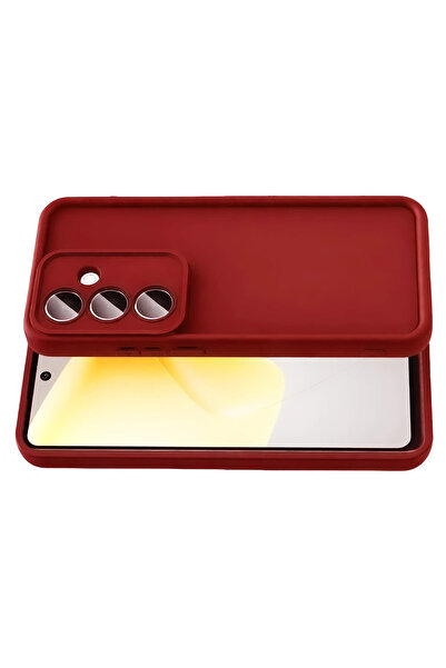 POYRAZ MARKET جهاز سامسونج جالاكسي A57 5G فييرا الجديد من السيليكون - أحمر