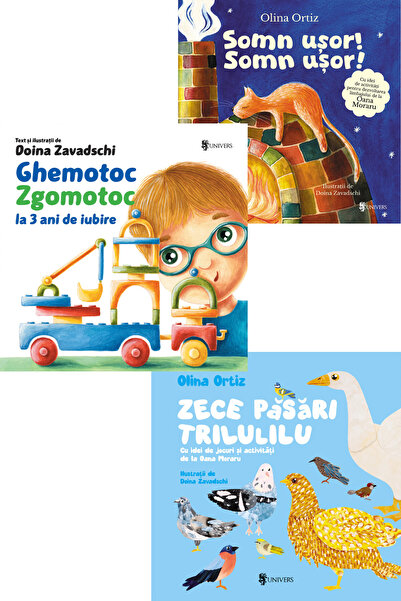 UNIVERS Set 3 Cărți Copii – Trilulilu, Somn Ușor & Ghemotoc