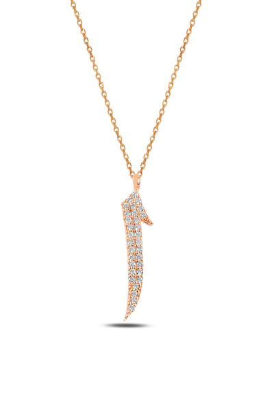 ÇEKİRDEK JEWELRY 925 Ayar Gümüş Elif Harf Kolye Zirkon Taşlı Şık Minimal Kadı...