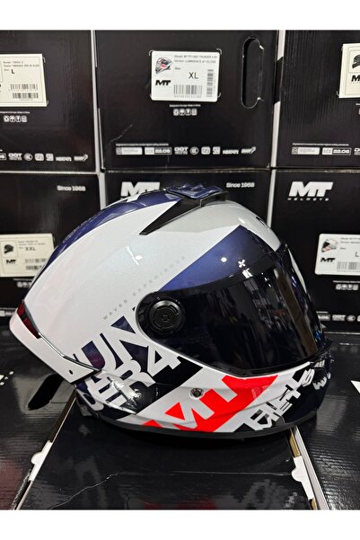 MT Helmets Mt Thunder 4 Waves A17 kask siyah vizörlü (+1 şeffaf vizörlü)