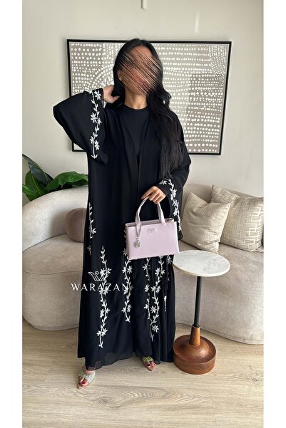 Warazan Embroidered chiffon abaya