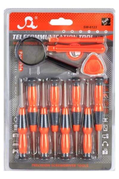 Generic Screw Driver Set SW-6123 with Opening Tools and Magnifier