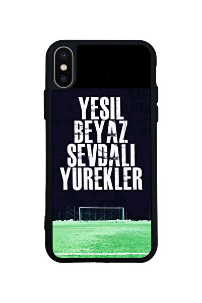 Aksel Kılıf متوافق مع iPhone X / XS، مطبوع، أسود غير لامع، سيليكون ناعم، واقي...