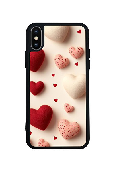 Aksel Kılıf غطاء متوافق مع iPhone XS Max، مطبوع، أسود غير لامع، سيليكون ناعم،...