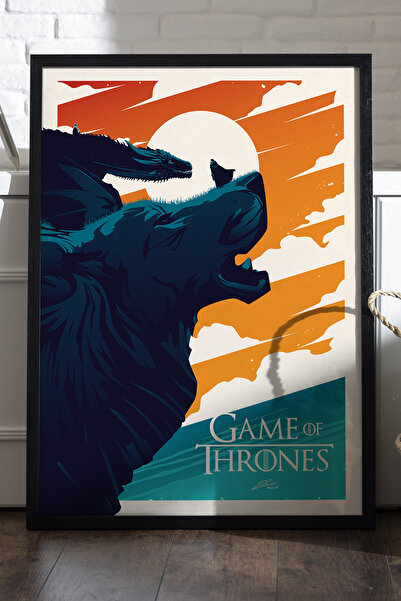 Duvarda Αφίσα Game of Thrones με μαύρο ξύλινο πλαίσιο, διακοσμητικός πίνακας ...