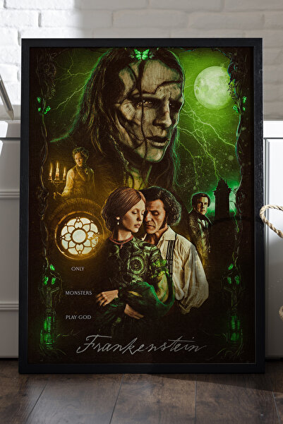 Duvarda Αφίσα Φρανκενστάιν με μαύρο ξύλινο πλαίσιο, διακοσμητική ζωγραφική το...