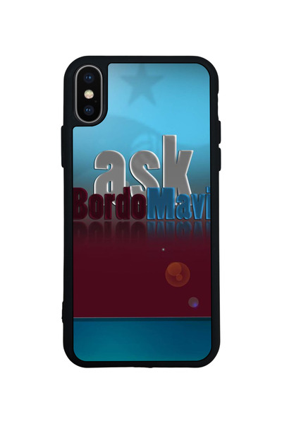 Aksel Kılıf غطاء متوافق مع iPhone XS Max، مطبوع، أسود غير لامع، سيليكون ناعم،...