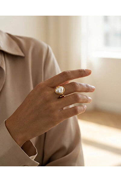 Dorvina 316L Steel Tarnish Resistant Jewelry Gold Color Pearl Inlaid Antique ...