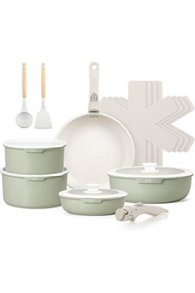 Carl Schmidt Sohn Breeze Green cookware set, aluminum, 17 pieces