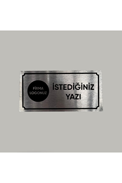 Silver Aluminum Door Name Holder with Special Logo for Your Company 10x20 cm with Adhesive on the Back