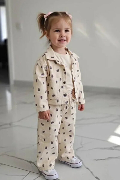 Kidmark Çocuk Modası Girl's Patterned 3 Piece Set