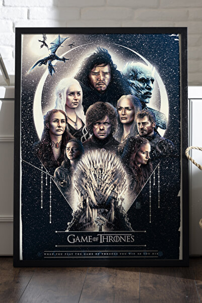 Duvarda Αφίσα Game of Thrones με μαύρο ξύλινο πλαίσιο, διακοσμητικός πίνακας ...