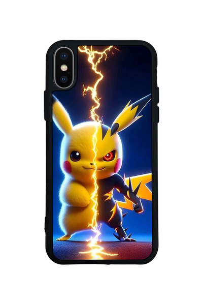 Aksel Kılıf متوافق مع iPhone X / XS، مطبوع، أسود غير لامع، سيليكون ناعم، واقي...