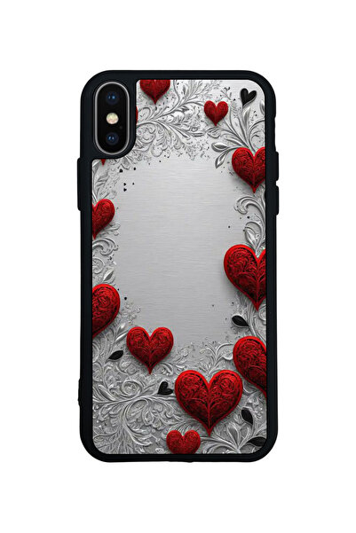 Aksel Kılıf متوافق مع iPhone X / XS، مطبوع، أسود غير لامع، سيليكون ناعم، واقي...