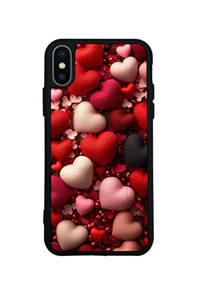 Aksel Kılıf غطاء متوافق مع iPhone XS Max، مطبوع، أسود غير لامع، سيليكون ناعم،...