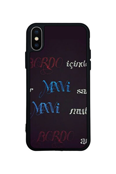 Aksel Kılıf غطاء متوافق مع iPhone XS Max، مطبوع، أسود غير لامع، سيليكون ناعم،...