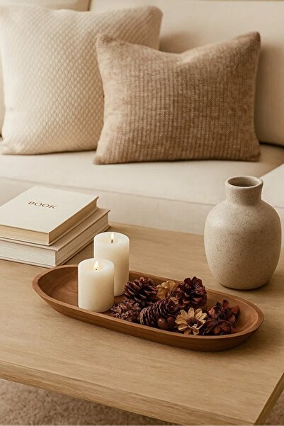 N.zone Rectangular decorative tray in walnut wood - a modern centerpiece for ...