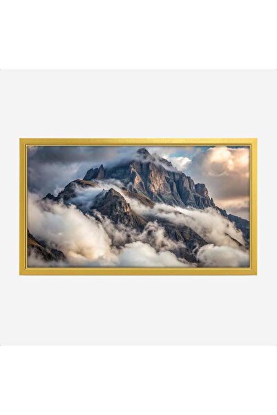 Tajridhome لوحة جبال - قمة جبلية - سحاب أبيض - هادئ - لوحات طبيعة - لوحات كانفاس