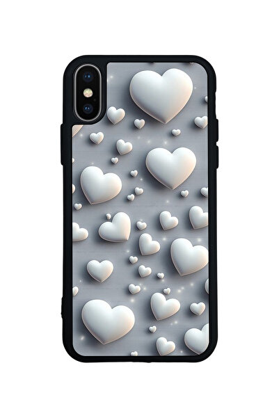 Aksel Kılıf غطاء متوافق مع iPhone XS Max، مطبوع، أسود غير لامع، سيليكون ناعم،...