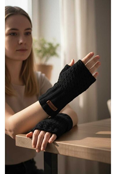 Nativeora Kadın El Örgüsü Yün Parmaksız Eldiven