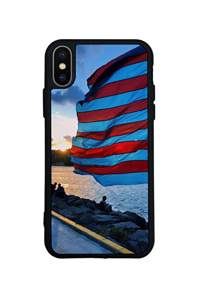 Aksel Kılıf غطاء متوافق مع iPhone XS Max، مطبوع، أسود غير لامع، سيليكون ناعم،...