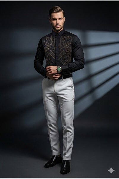 Plus Scorpion Elegant shirt with shiny decorative applications