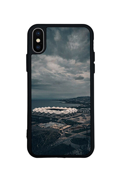 Aksel Kılıf غطاء متوافق مع iPhone XS Max، مطبوع، أسود غير لامع، سيليكون ناعم،...