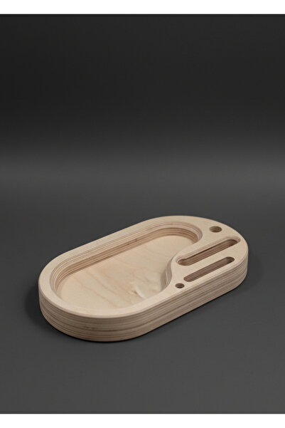 MONTETOYS Wooden Desk Organizer Business Card Holder and Pen Holder Stand Off...