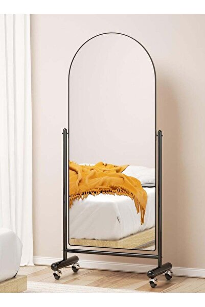 M SMART مرآة كبيرة جدًا بتصميم أنيق 170 × 60 سم - إطار معدني أسود