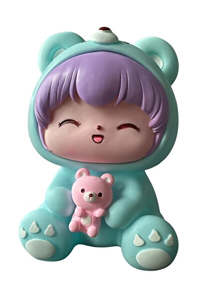 OEM Decorative Piggy Bank for Children Figurine Child in Bear Costume 19 x 13 cm